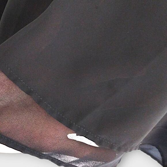 Monteau Womens Top Sz 1X Black Semisheer‎ Chiffon Tank Layers Witchy Whimsicore - Picture 8 of 11